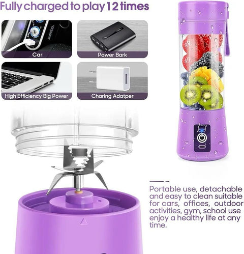 Portable Electric USB Rechargeable Juice Blender Bottle | Mini Smoothie & Shake Maker